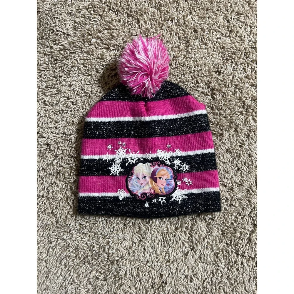 Disney Frozen Winter Hat Ski Beanie Pom Pom One Size